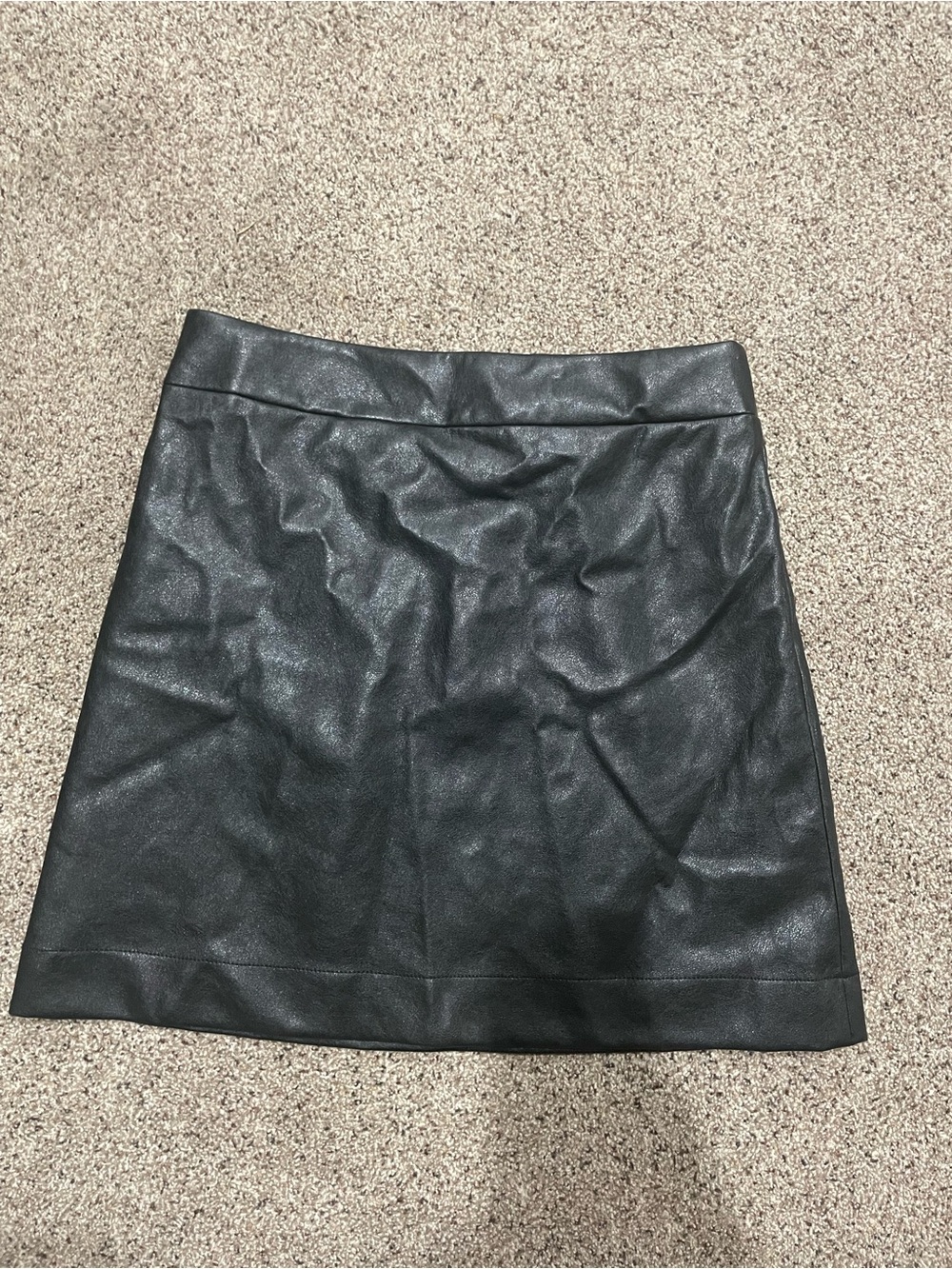 Black Faux Leather Mini Skirt